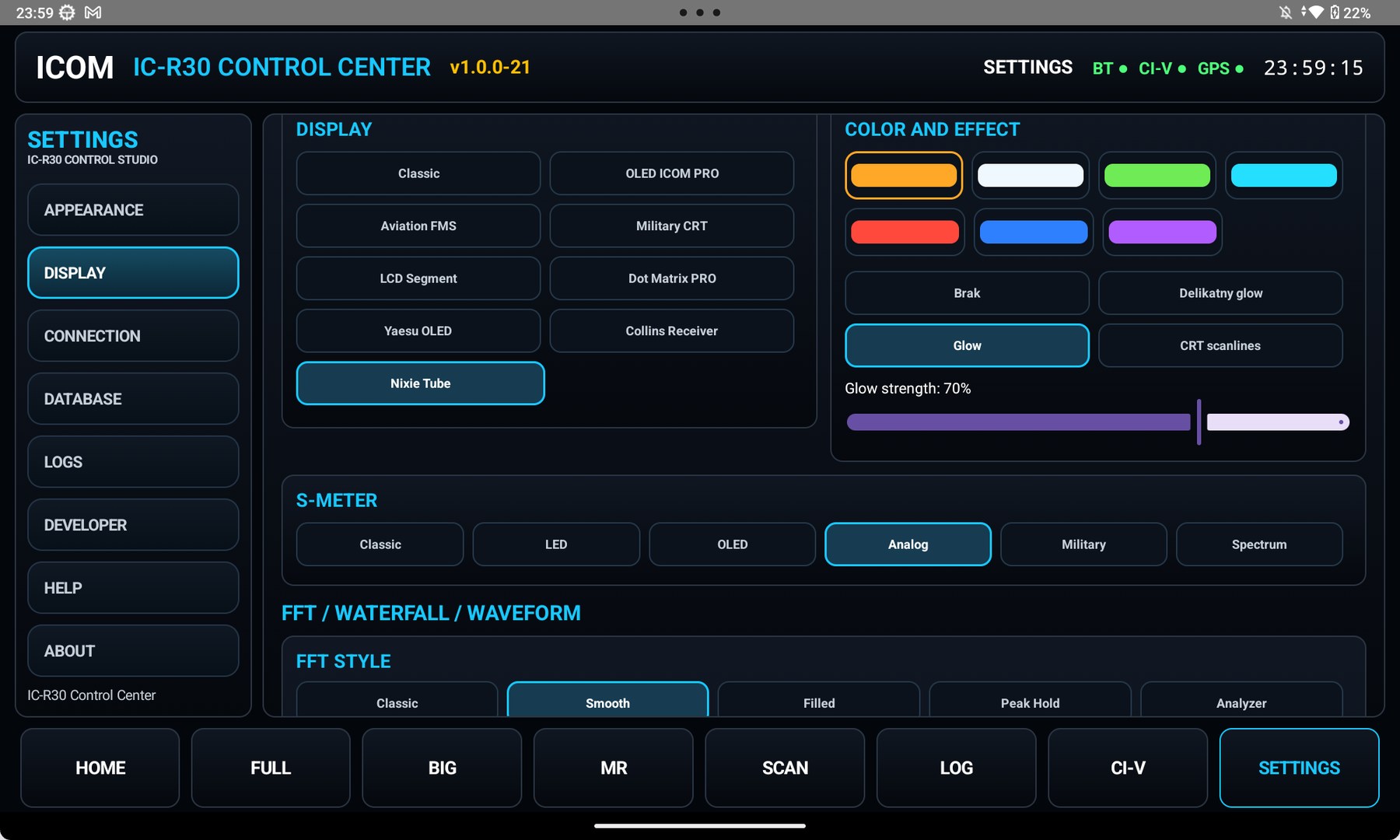 SETTINGS — display