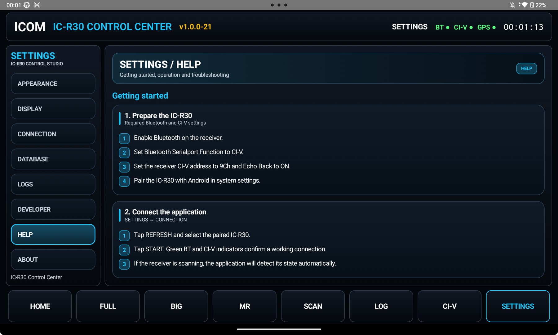 SETTINGS — help